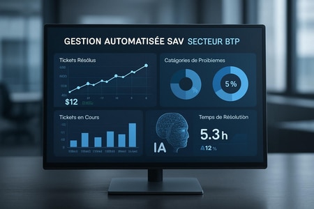 gestion process SAV automatisé IA BTP Web@ccel, automatisation service après-vente IA secteur bâtiment et travaux publics