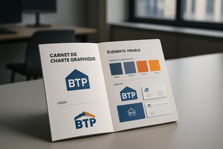 Exemple de charte graphique pour entreprise du BTP, éléments d'identité visuelle