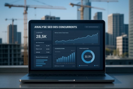Analyse SEO concurrents IA dans le secteur du BTP, tableau de bord automatisé