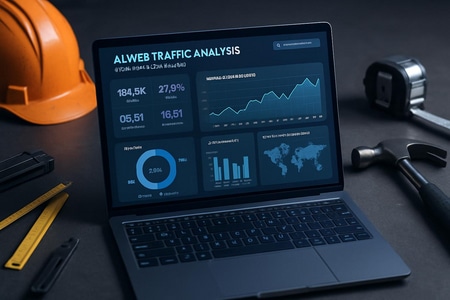Tableau de bord analyse trafic web IA BTP