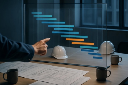 Tableau Gantt planning d’exécution travaux BTP