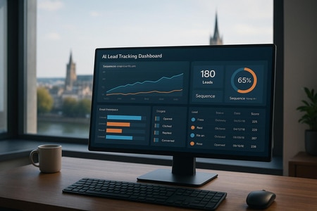 Tableau de bord IA pour séquences de prospection email BTP à Rouen de suivi des leads