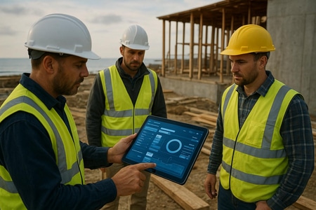 Solutions IA pour le secteur BTP en Normandie optimisation organisation de chantier taille medium