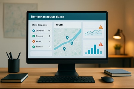 Tableau de bord appels d'offres BTP à Rouen mis en place par BTP Webaccel