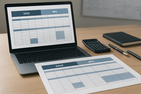 Tableau DPGF et BPU structure pour dossier appel d offre BTP avec mise en forme claire